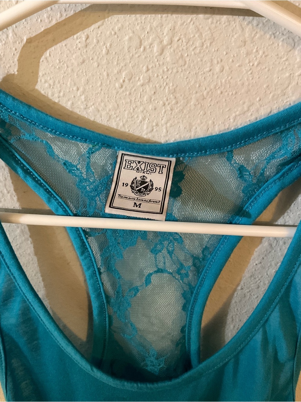 Exist Turquoise Lace-Back Racer Tank - Picture 3 of 3